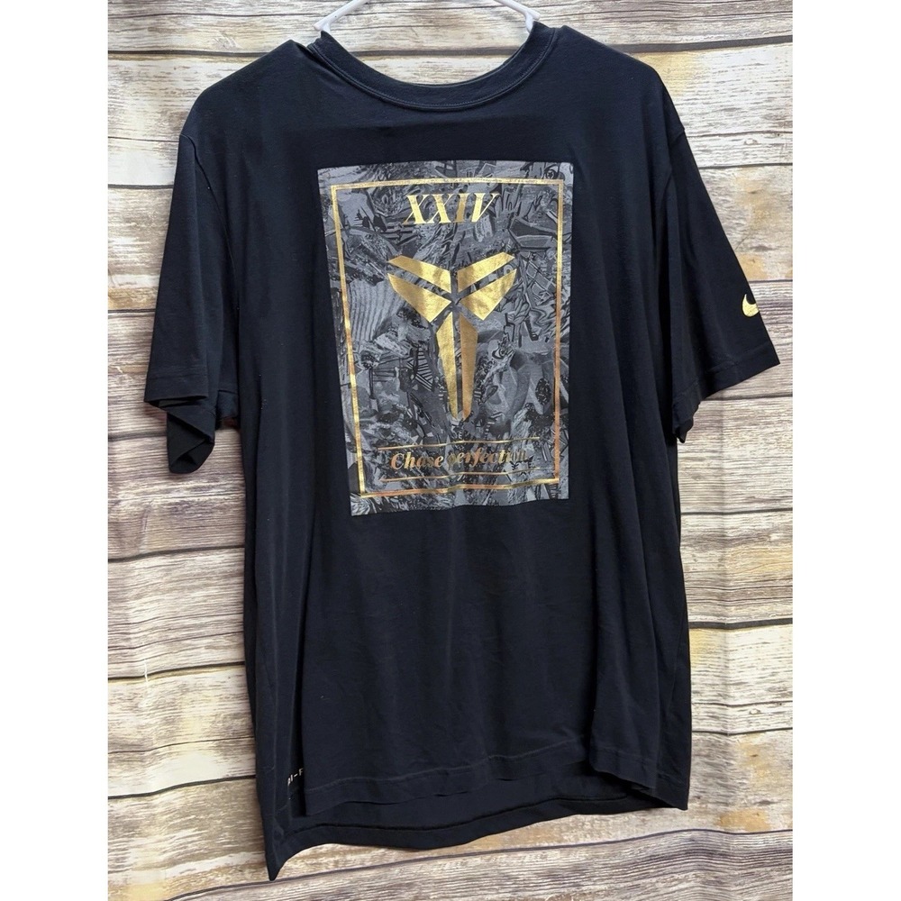 KOBE BRYANT Lakers‎ Prelude Chase Perfection Gold Mamba Tee T-Shirt Nike Large